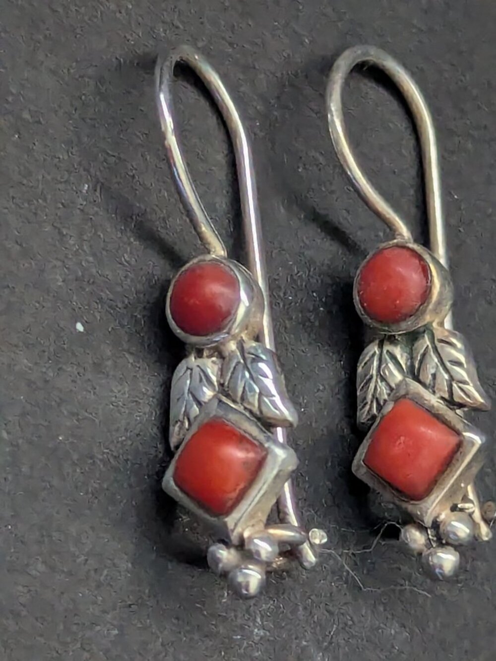 Silpada Serling Silver Red Coral Earrings